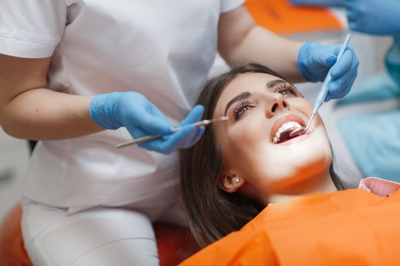 woman undergoing dental checkup