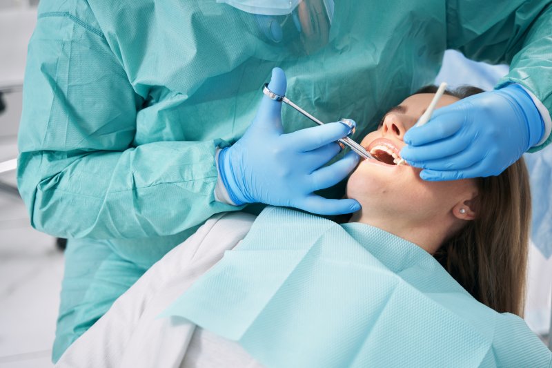 female patient under oral sedation