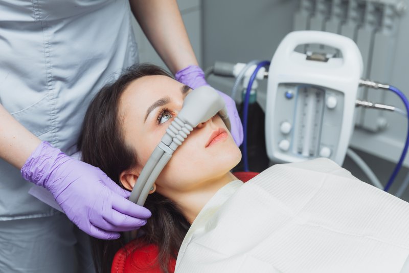 woman receiving nitrous oxide