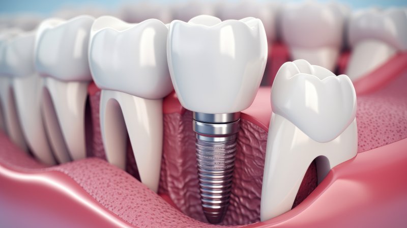 a digital image of a single dental implant