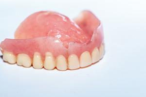 Broken dentures on a table